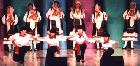 Greek folk dancers