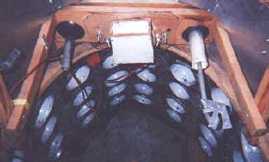 Interior view of the ball and socket assemby in place