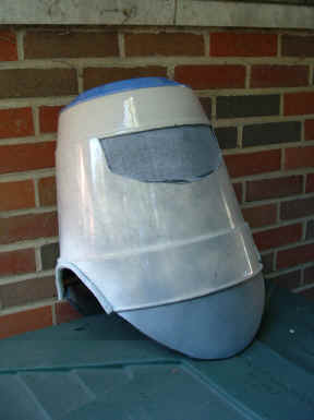 Helmet fully assembled, ready for painting